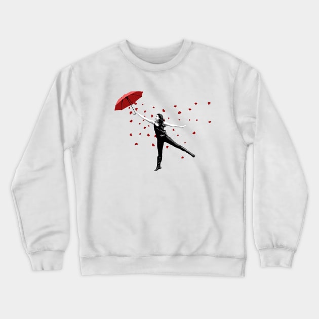 Banksy Style umbrella girl Crewneck Sweatshirt by TinusCartoons